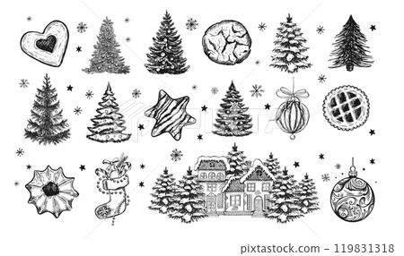 christmas, tree, vector 119831318