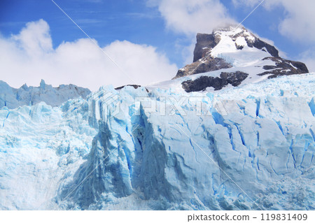 Glacier and blue sky in Patagonia Argentina Glacier and blue sky in Patagonia Argentina 119831409
