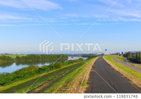 Edogawa Cycling Road, Nagareyama City, Chiba Prefecture October 2024 Edogawa Cycling Road, Nagareyama City, Chiba Prefecture October 2024 119831748