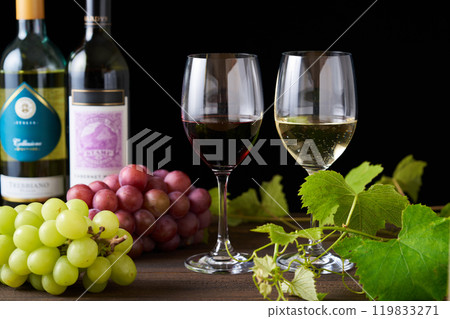 紅酒和白葡萄酒 119833271