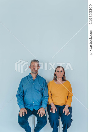 Two happy friendly diverse professionals,man and woman.partnership teamwork ,motivation 119833309