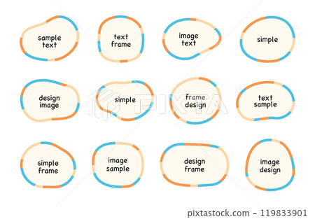 一組鬆散框架、框架、背景、裝飾、標題、可愛、簡單、柔軟、材質、彎曲 119833901