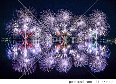 倒映在水面上的壓軸戲：大津琵琶湖夜遊煙火 119834008