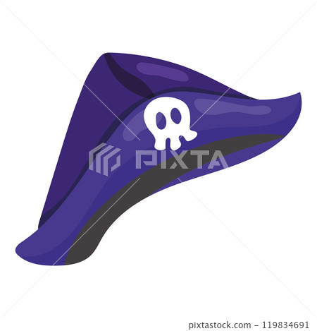 Pirate hat with skull detail for Halloween costume Vector 119834691