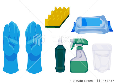 廚房清潔工具和清潔劑套裝| 標準廚房清潔工具 119834837