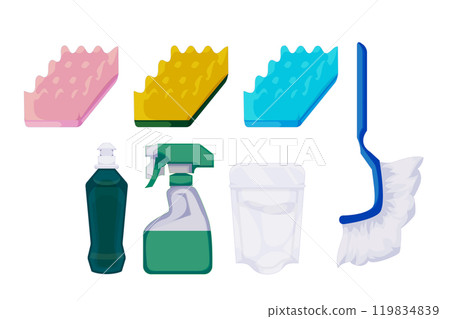 廚房清潔工具和清潔劑套裝| 標準廚房清潔工具 119834839