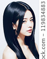 A profile of a black hair woman 119834883