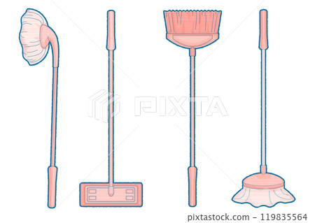 Mop and cleaning brush set | Floor and wall cleaning tools 119835564