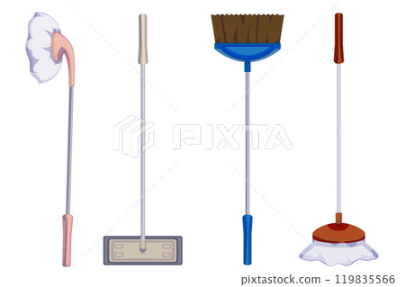 Mop and cleaning brush set | Floor and wall cleaning tools 119835566
