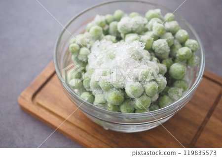 Frozen Green Peas Available in a Convenient Bag They are Fresh and Ready to Cook and Enjoy 119835573