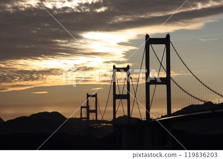 Dawn at the Kurushima Kaikyo Third Bridge Dawn at the Kurushima Kaikyo Third Bridge 119836203