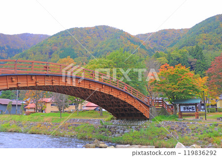 Scenery of the Kiso Bridge at Narai Roadside Station, Shiojiri City, Nagano Prefecture 119836292