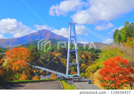 秋天的九重夢吊橋(大分縣九重町) 秋天的九重夢吊橋(大分縣九重町) 119836437