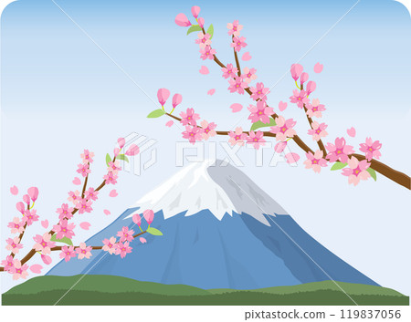 Mount Fuji with cherry blossoms Mount Fuji with cherry blossoms 119837056