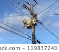 Telegraph pole and transformer 119837240