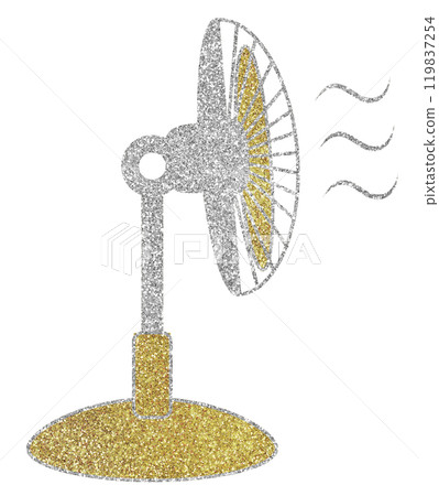 Illustration material: Electric fan, horizontal, silver, gold Illustration material: Electric fan, horizontal, silver, gold 119837254