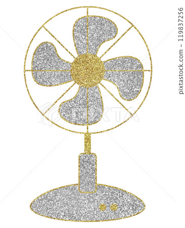 插畫素材電風扇銀金 插畫素材電風扇銀金 119837256