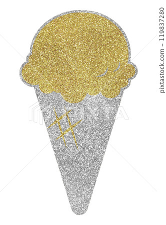 Illustration material Ice cream Silver Gold Illustration material Ice cream Silver Gold 119837280