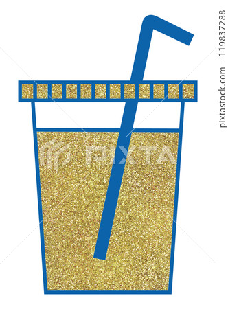 插圖材料塑膠杯金飲料 插圖材料塑膠杯金飲料 119837288