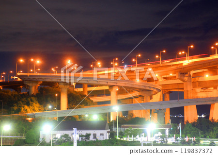 瀨戶大橋/吉島PA夜景（香川縣/坂出市） 119837372