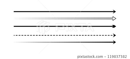 Straight Long Arrow. Navigation elements. Vector flat illustration. Set of black pointers isolated on white background. Simple symbols for measuring Straight Long Arrow. Navigation elements. Vector flat illustration. Set of black pointers isolated on white background. Simple symbols for measuring 119837382