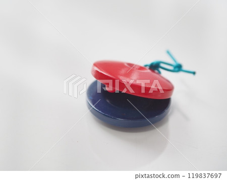 Castanet (one, white background, blank space) Castanet (one, white background, blank space) 119837697