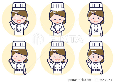 Female chef pose set_02 119837964
