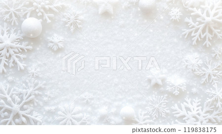 Snowflakes and white snow frame Snowflakes and white snow frame 119838175