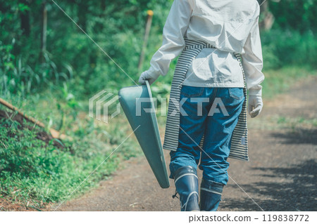 Farmer holding a hand 119838772