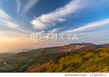 《Gunma Prefecture》 View of the highest point of the national highway at dawn in Shibutoge 119839115