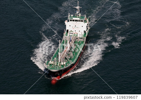 Chemical tanker seen from the Kurushima Kaikyo Bridge Chemical tanker seen from the Kurushima Kaikyo Bridge 119839607