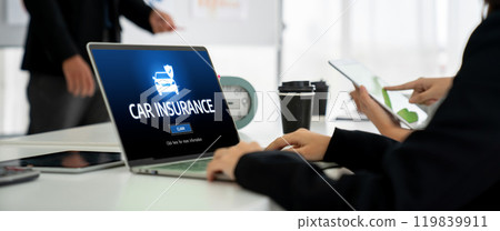 car insurance online website on computer screen for insure snugly 119839911