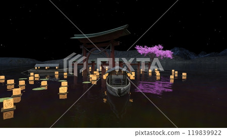 Torii漂浮在海中 119839922