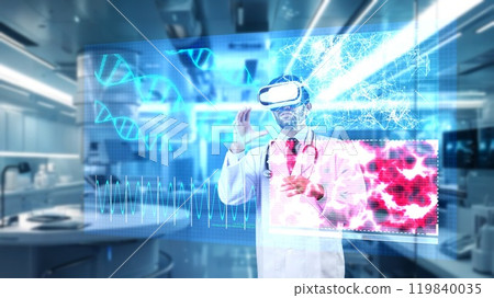 Medical worker explaining and sharing idea about genetic symptom. Apparatus. 119840035