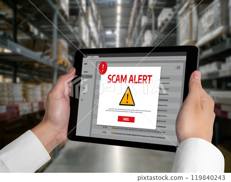 Cyber security software show alert of cyber attack for protection snugly 119840243