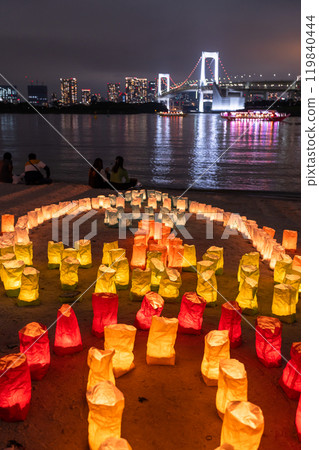 《Tokyo》Odaiba Seaside Lights Festival and night view of Odaiba Seaside Park 119840444