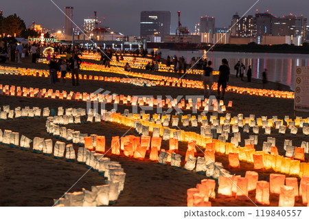 《Tokyo》Odaiba Seaside Lights Festival and night view of Odaiba Seaside Park 119840557