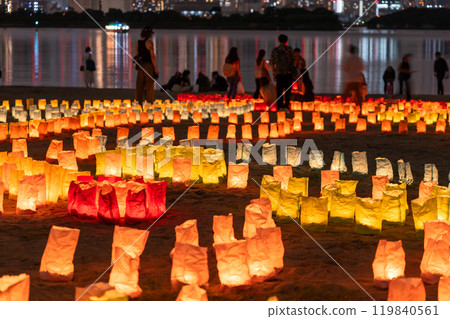 《Tokyo》Odaiba Seaside Lights Festival and night view of Odaiba Seaside Park 119840561