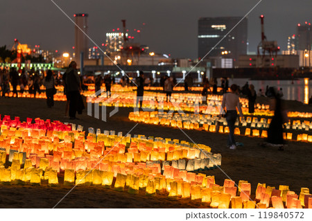 《Tokyo》Odaiba Seaside Lights Festival and night view of Odaiba Seaside Park 119840572