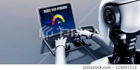 Computer software evaluating website loading speed snugly. 119841118