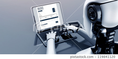 Invoice on computer screen from accounting application. Snugly. 119841120