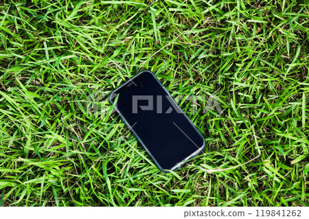 Smartphone on the grass 119841262