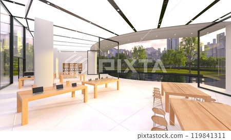 Glass-walled meeting room Glass-walled meeting room 119841311