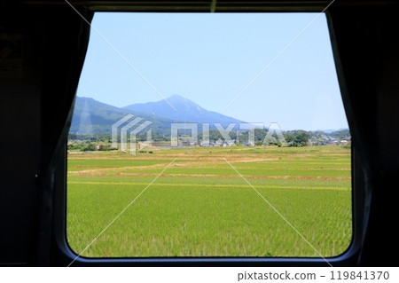 普通線列車車窗景觀（磐越西線、福島會津磐梯山景觀2） 119841370