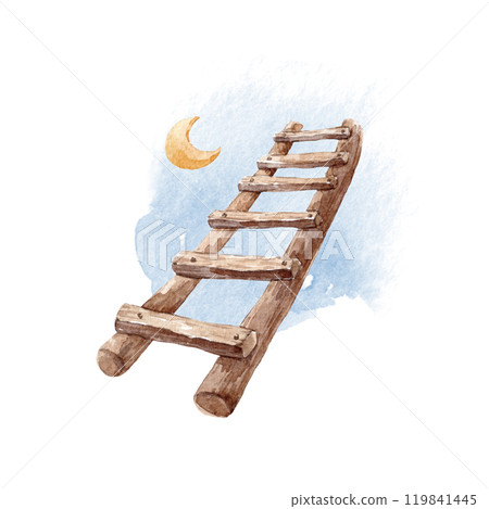 Jacobs ladder watercolor Illustration. Judaism history clipart. Jacobs ladder watercolor Illustration. Judaism history clipart. 119841445