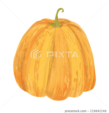 Vegetable pumpkin. Vector. Autumn pumpkin symbol for Halloween or Thanksgiving. Flat design. Vegetable pumpkin. Vector. Autumn pumpkin symbol for Halloween or Thanksgiving. Flat design. 119842148