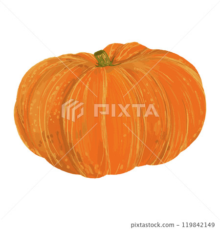 Vegetable pumpkin. Vector. Autumn pumpkin symbol for Halloween or Thanksgiving. Flat design. Vegetable pumpkin. Vector. Autumn pumpkin symbol for Halloween or Thanksgiving. Flat design. 119842149