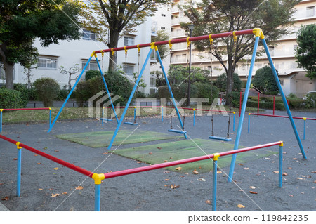 Playground equipment in the park Playground equipment in the park 119842235