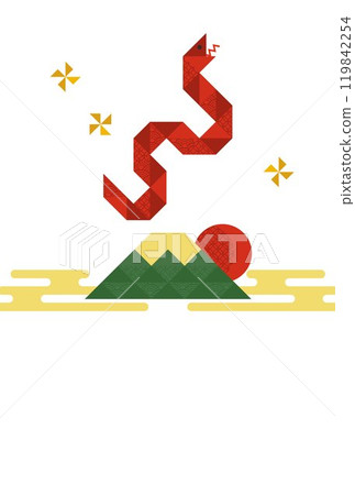 Simple and modern snake year New Year's card template, portrait orientation, no year 119842254