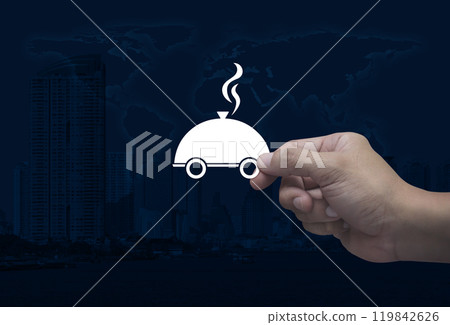 Food delivery online service concept, Elements of this image furnished by NASA Food delivery online service concept, Elements of this image furnished by NASA 119842626